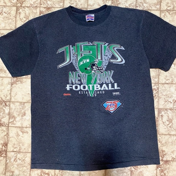 Vintage 1994 NFL New York Jets Trench USA Ultra Single Stitch Graphic T-Shirt - Picture 16 of 16